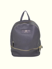 Angelita Dark Gray Italian Leather Backpack