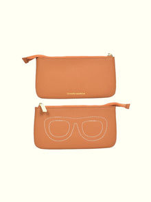 Camel Leather Glasses Case
