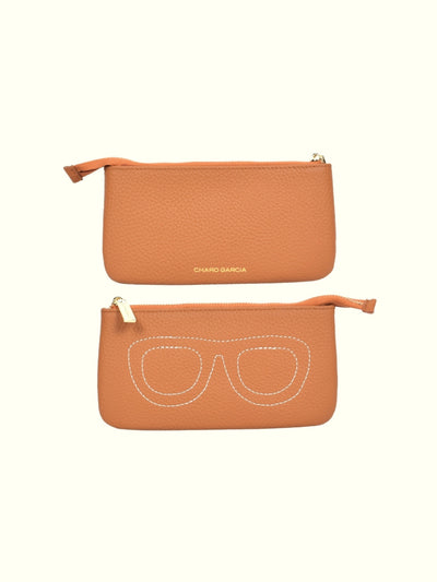 Funda de piel de camello para gafas