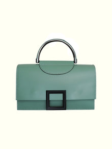 Valentina Aquamarine Italian Leather Crossbody Bag