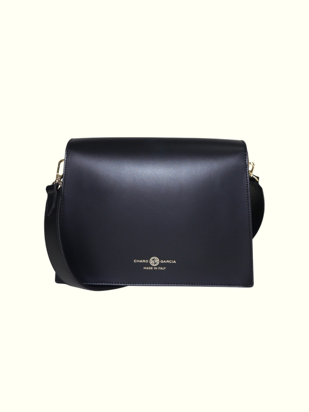 Borsa a tracolla Danna in pelle nera italiana