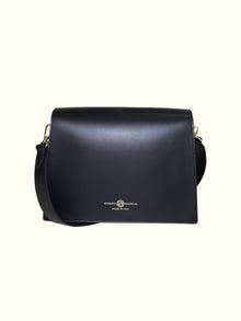 Danna Black Italian Leather Crossbody Bag