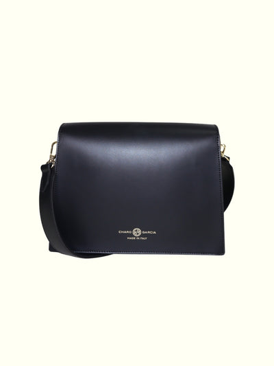Borsa a tracolla Danna in pelle nera italiana