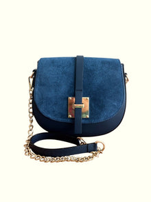 Daniela Navy-Blue Italian Leather Crossbody Bag