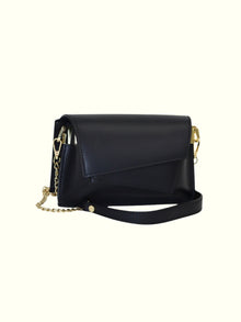Isabel Black Leather Crossbody Bag