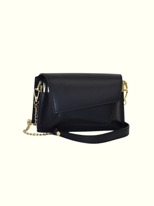 Isabel Black Leather Crossbody Bag