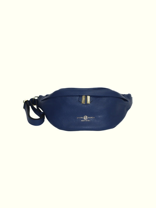 Madelein Blue Italian Leather Waist bag