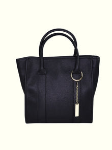 Lorena Black Italian Leather Tote Bag