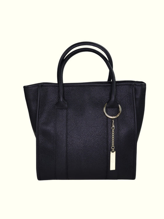 Lorena Black Italian Leather Tote Bag
