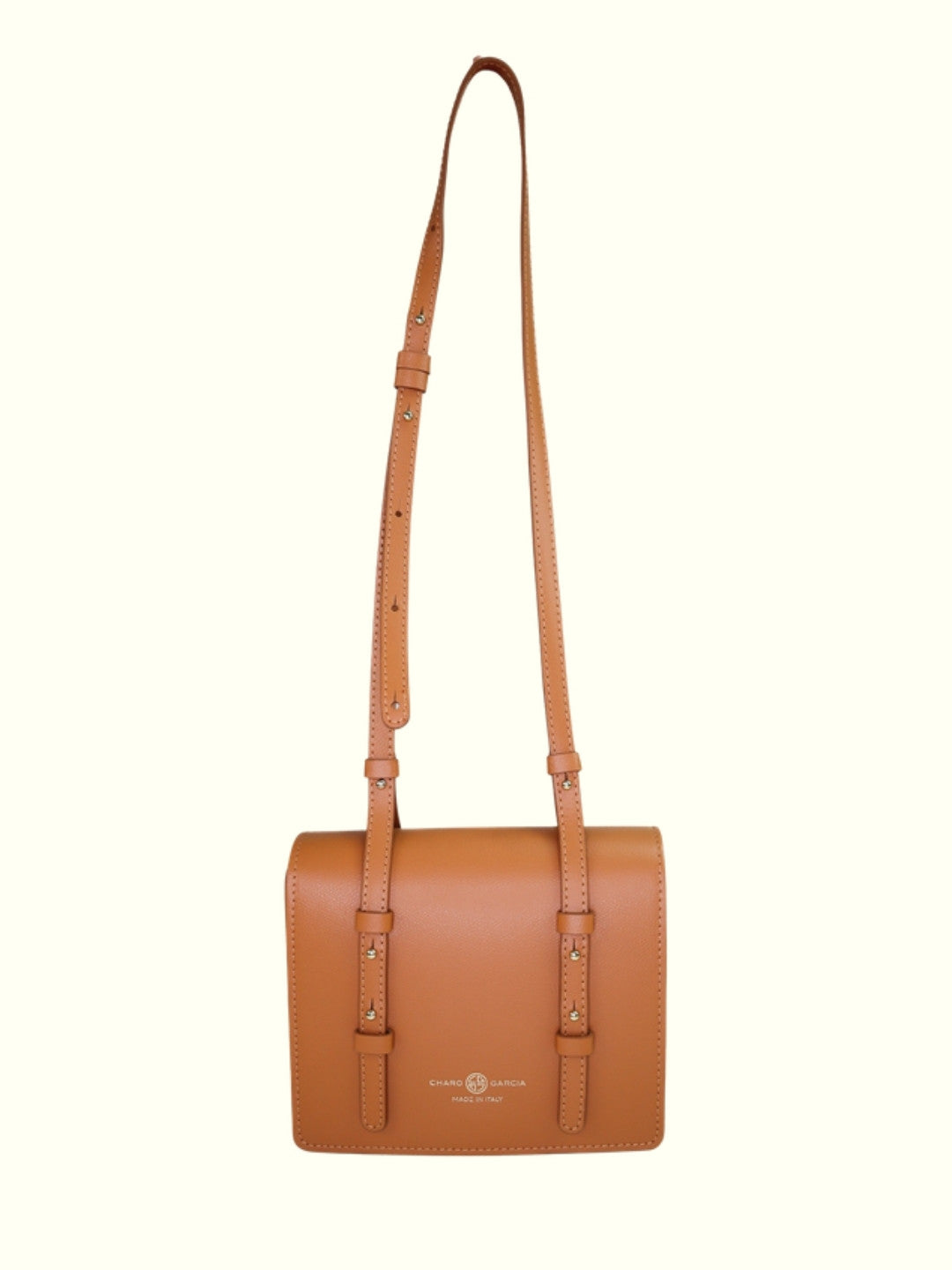 Diana Camel Italian Leather Saddle Bag
