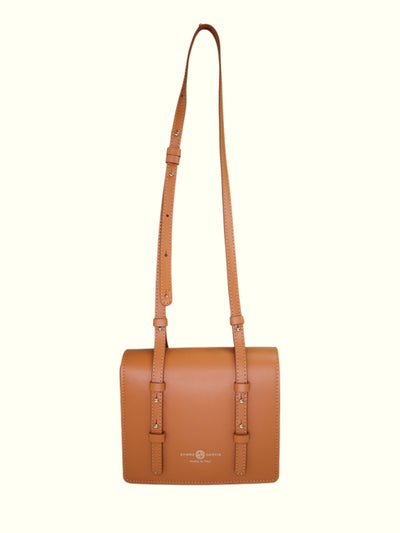 Diana Camel Italian Leather Saddle Bag