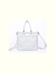 Fabiola White Leather Tote Bag