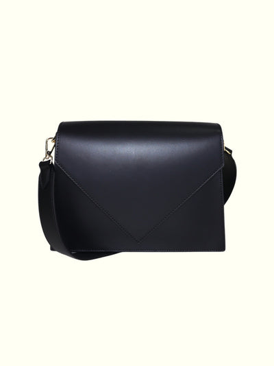Borsa a tracolla Danna in pelle nera italiana