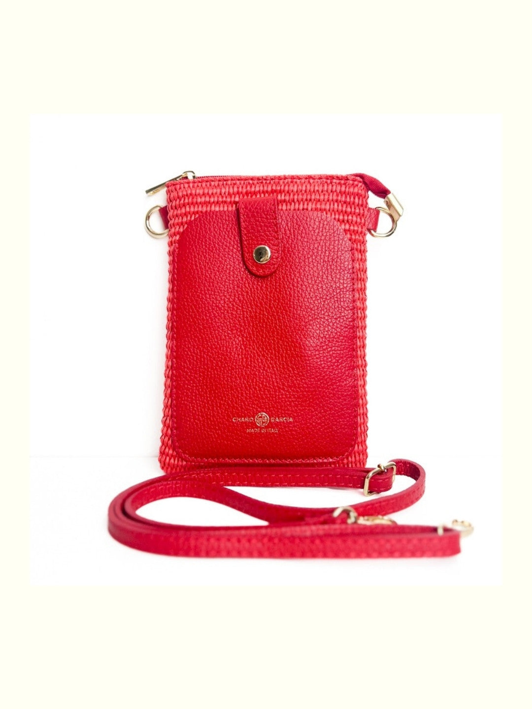 Kary Red Raffia Crossbody Bag
