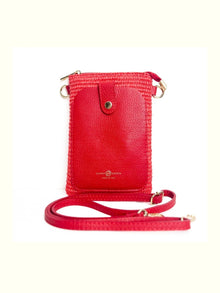 Kary Red Raffia Crossbody Bag