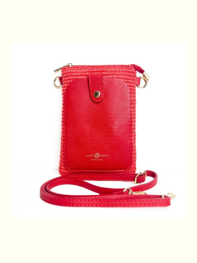 Kary Red Raffia Crossbody Bag