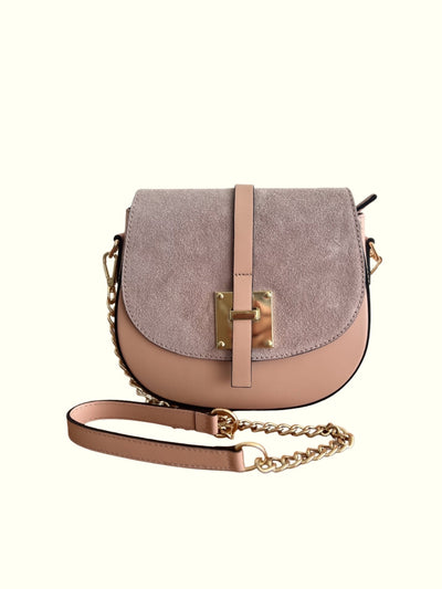 Daniela Pink Italian Leather Crossbody Bag