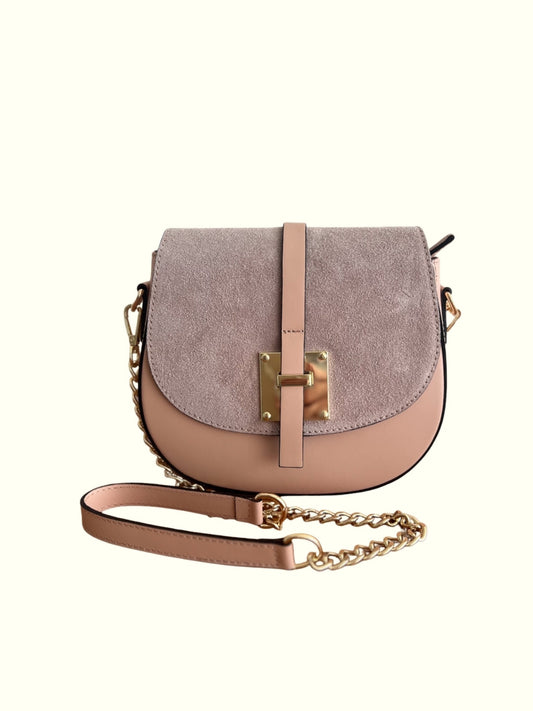 Daniela Pink Italian Leather Crossbody Bag
