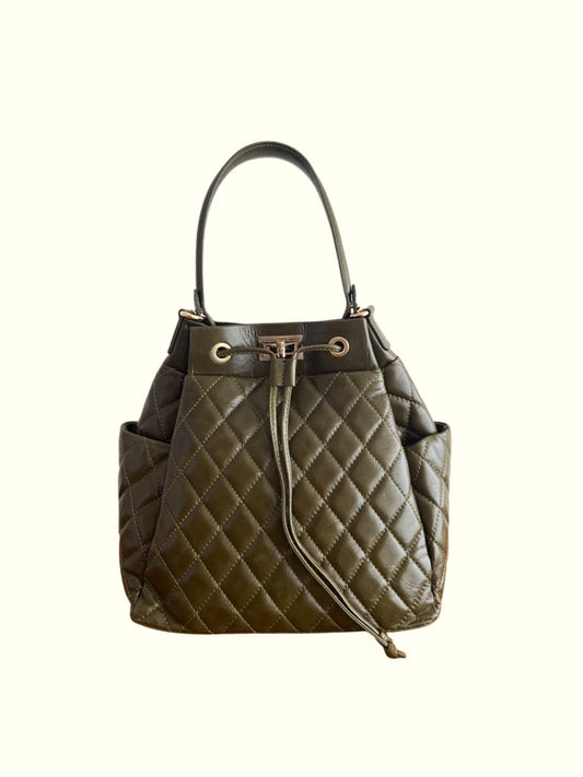 Erika Green Italian Leather Tote Bag