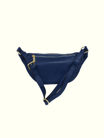 Madelein Blue Italian Leather Waist Bag