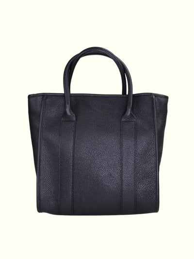 Lorena Black Italian Leather Tote Bag