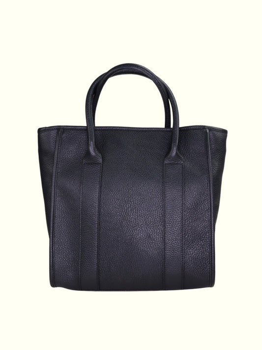 Lorena Black Italian Leather Tote Bag