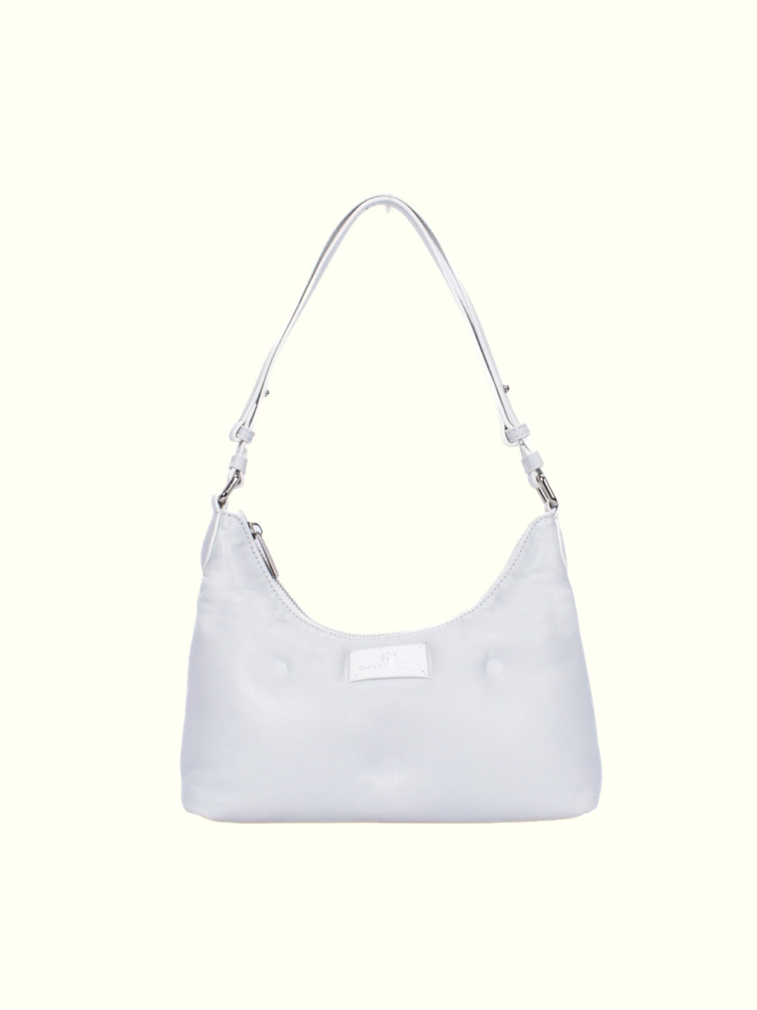Bolso de hombro Andrea de cuero blanco