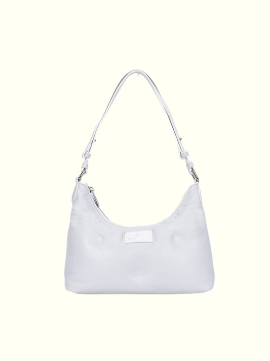 Andrea White Leather Shoulder Bag