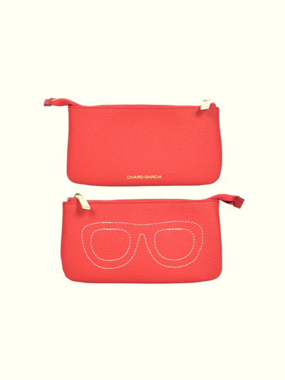 Red Leather Glasses Case