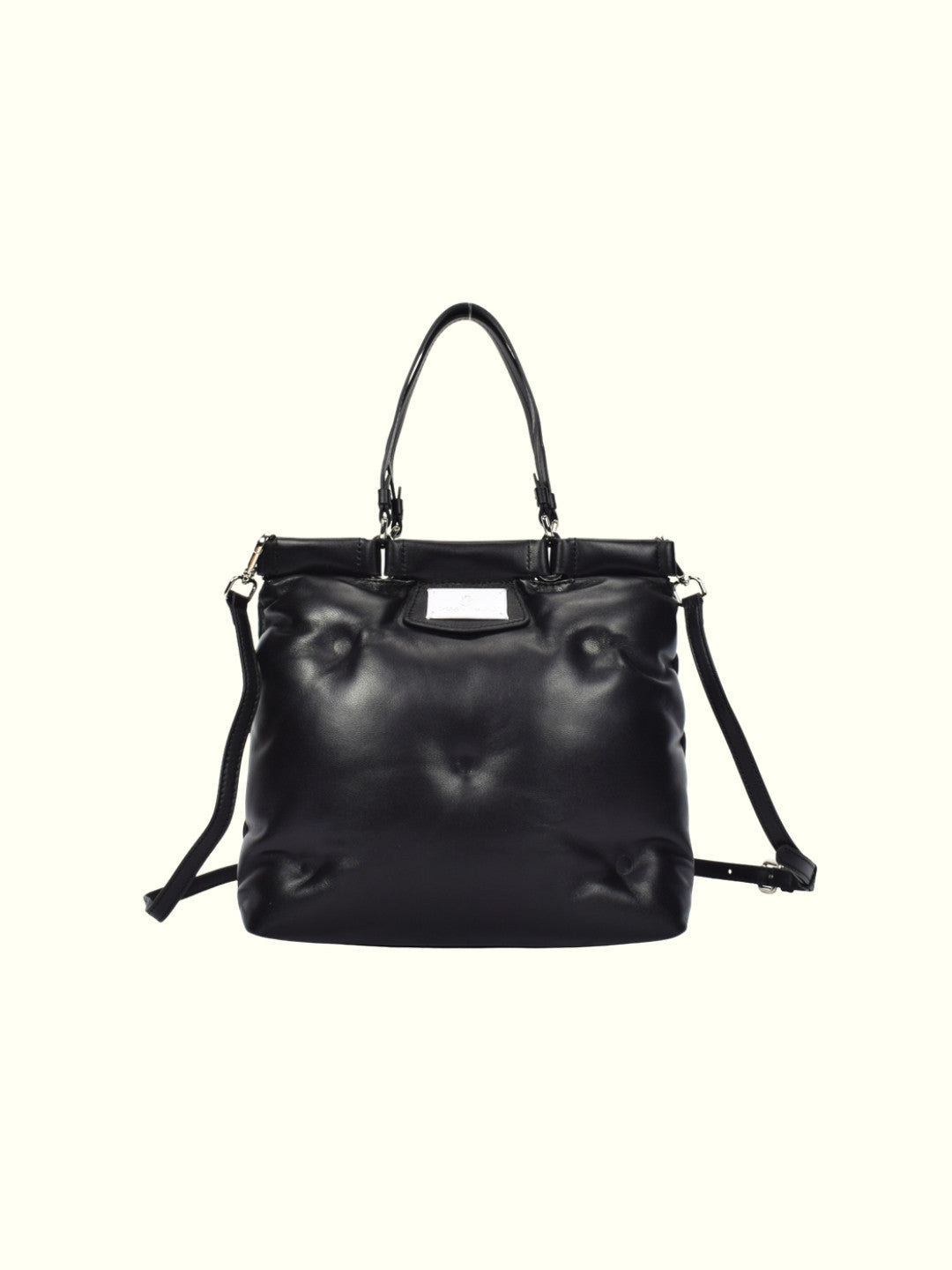 Fabiola Black Leather Tote Bag