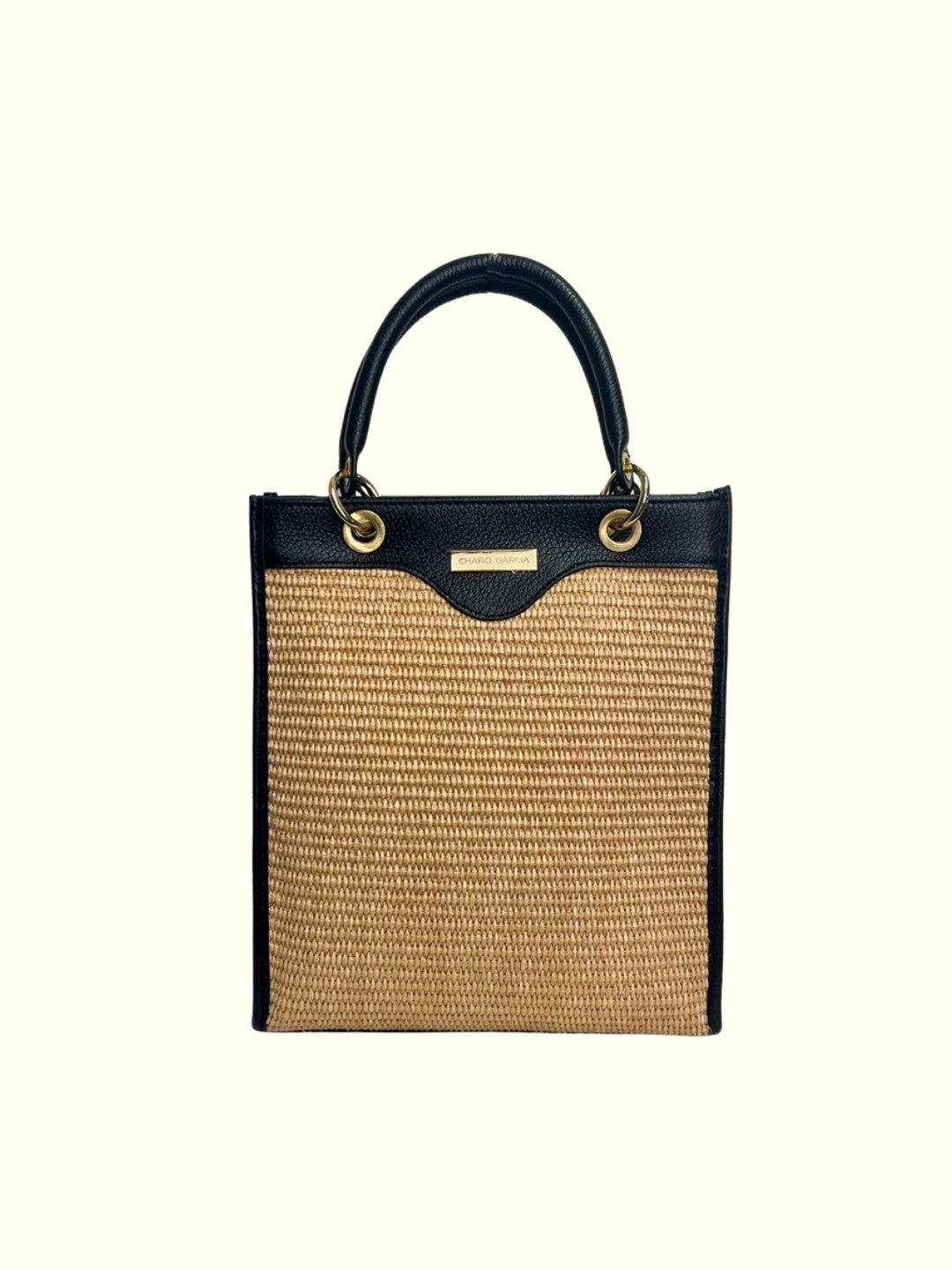 Merce Black Raffia Tote Bag