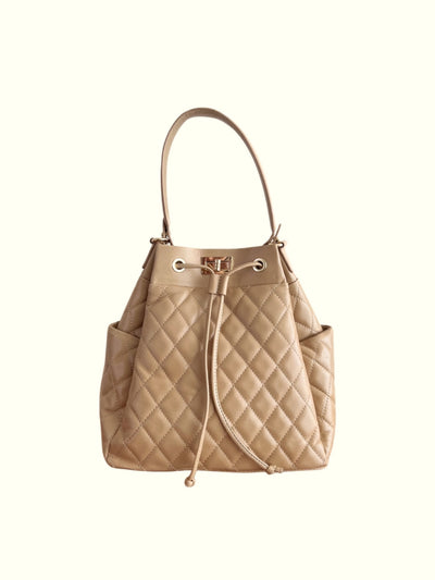 Erika Beige Italian Leather Tote Bag