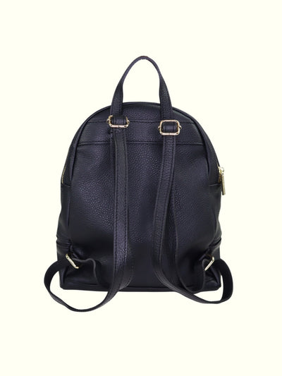 Angelita Black Italian Leather Backpack