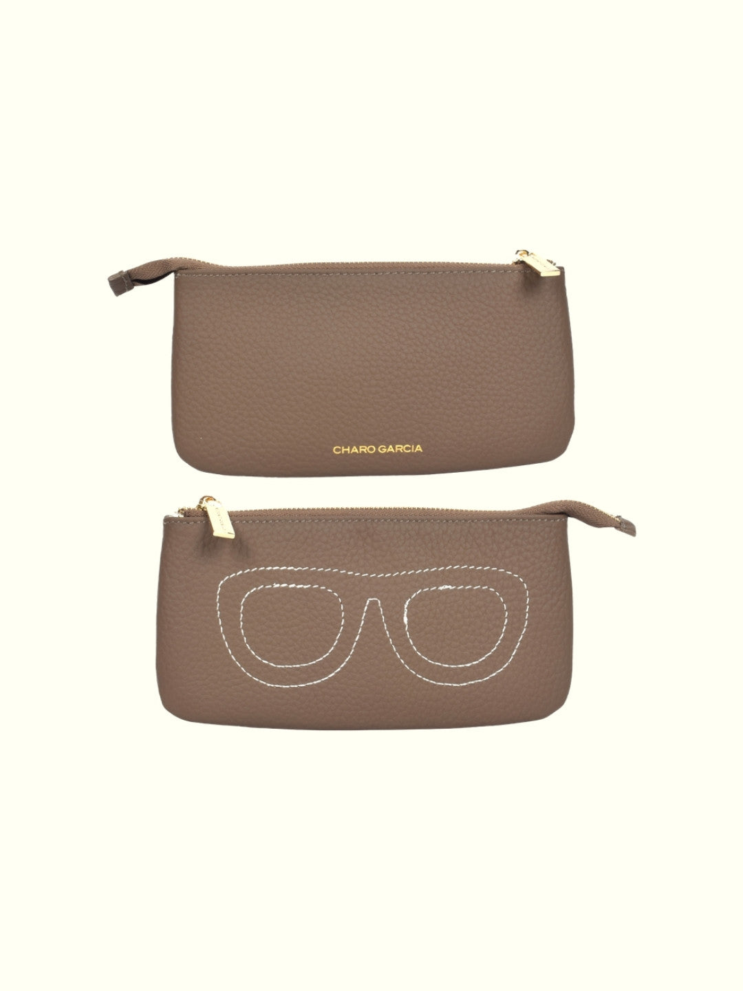 Taupe Leather Glasses Case