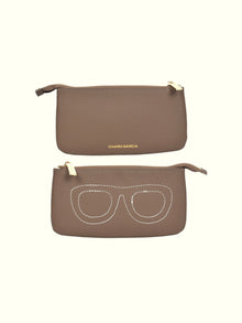 Taupe Leather Glasses Case