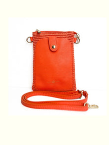 Kary Orange Raffia Crossbody Bag