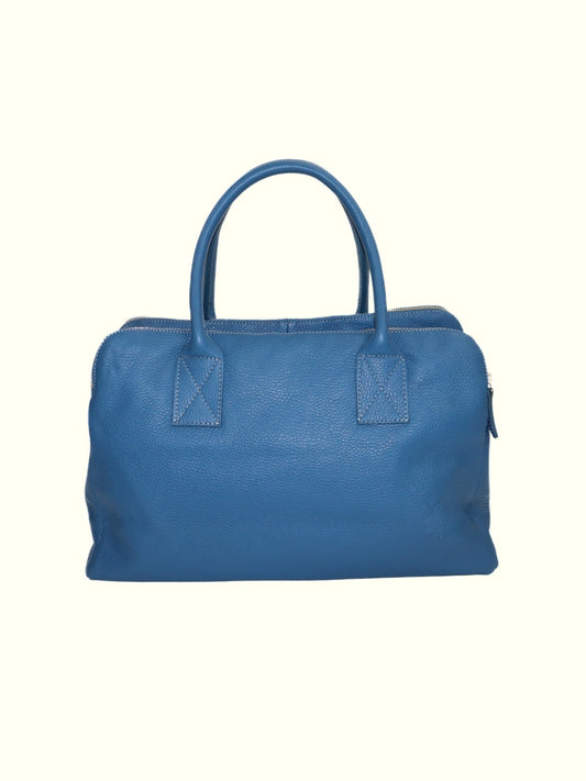 Rosario Blue Italian Leather Handbag