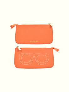 Orange Leather Glasses Case