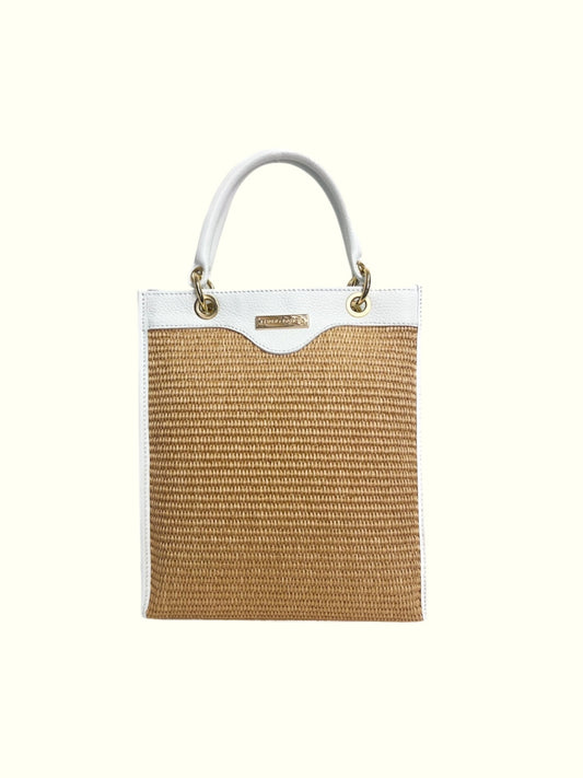 Merce White Raffia Tote Bag