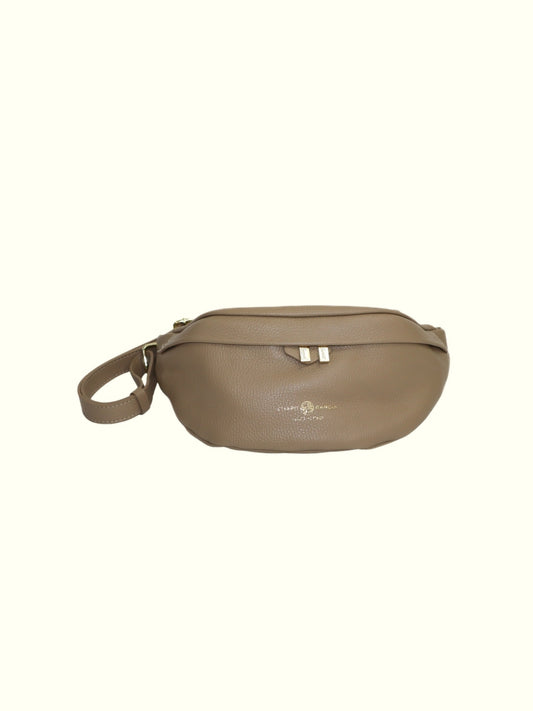 Madelein Taupe Italian Leather Waist bag