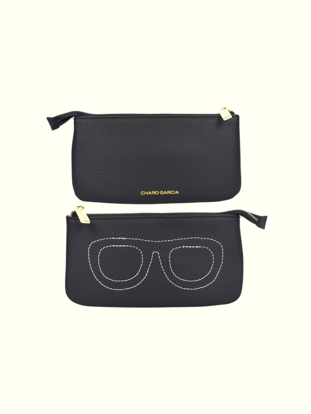 Estuche de gafas de cuero negro