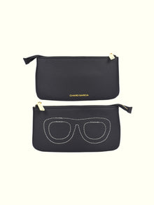 Black Leather Glasses Case