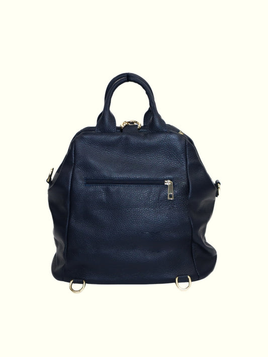 Angela Blue Italian Leather Backpack