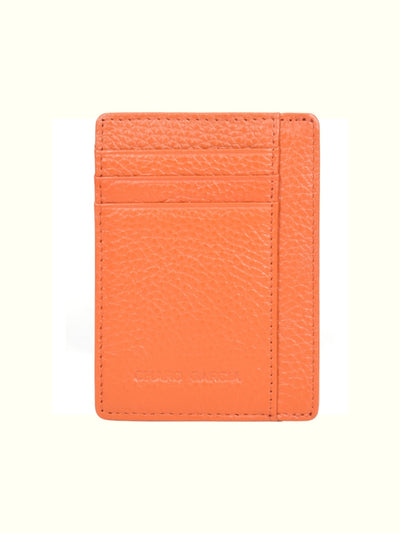 Tarjetero 689 Piel Italiana Naranja