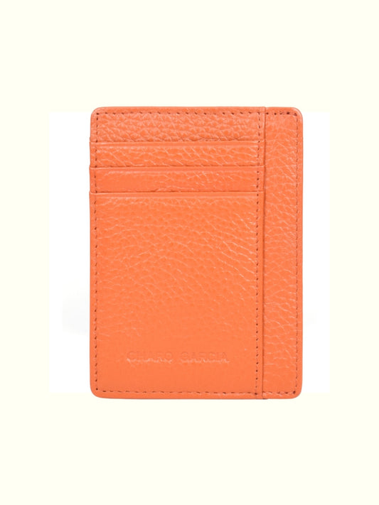 Card Holder 689 Orange Italian Leather