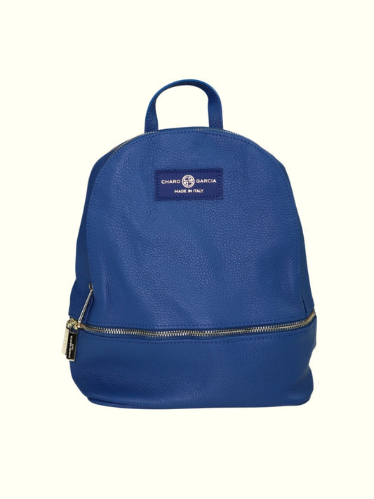 Angelita Blue Italian Leather Backpack