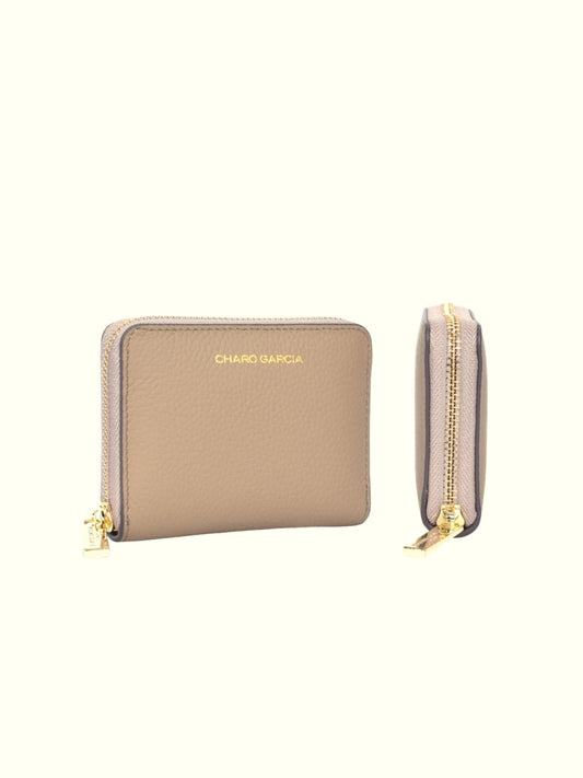 Light-Taupe Italian Leather Wallet