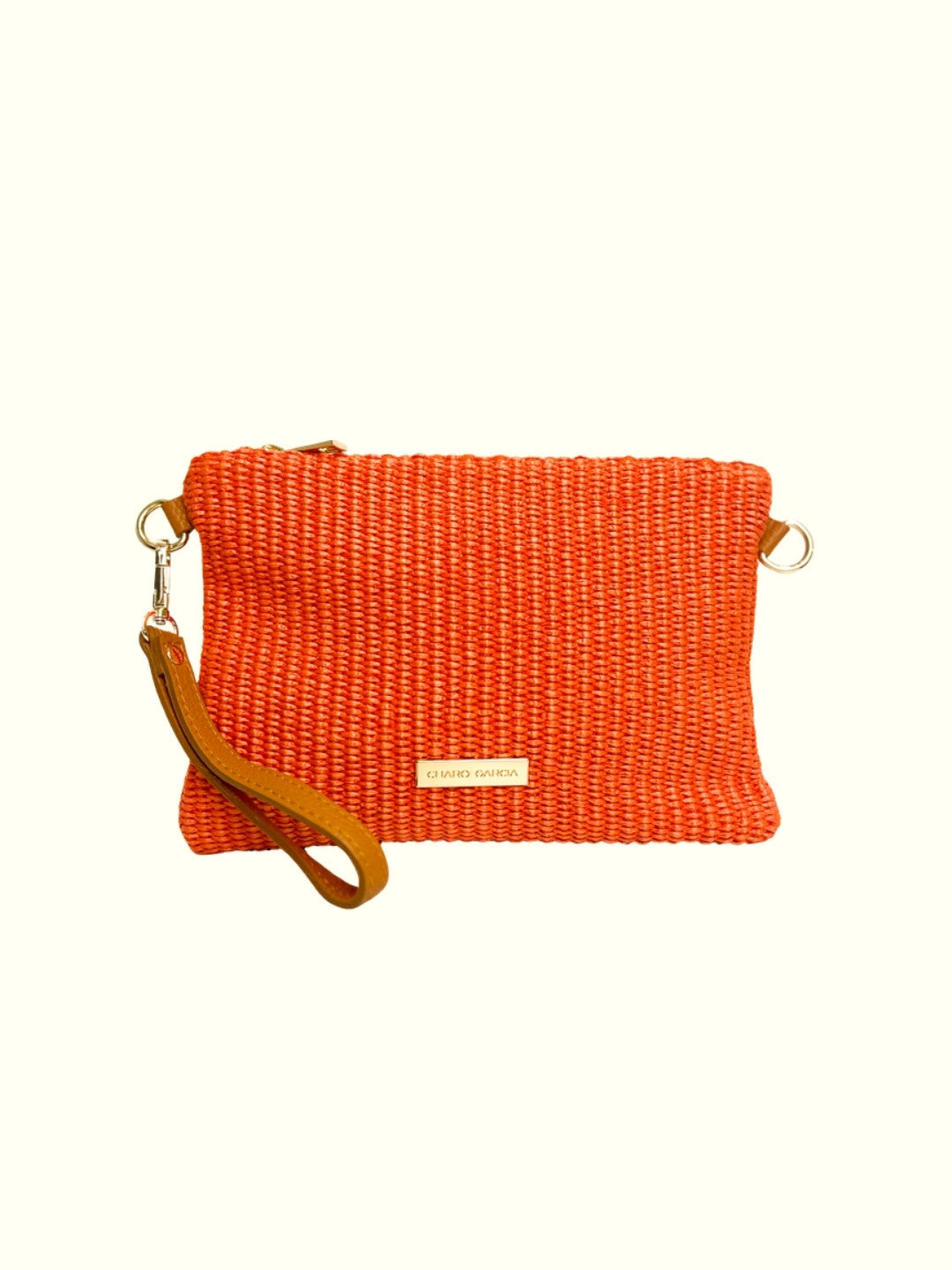 Chelo Raffia Orange Raffia Crossbody Bag