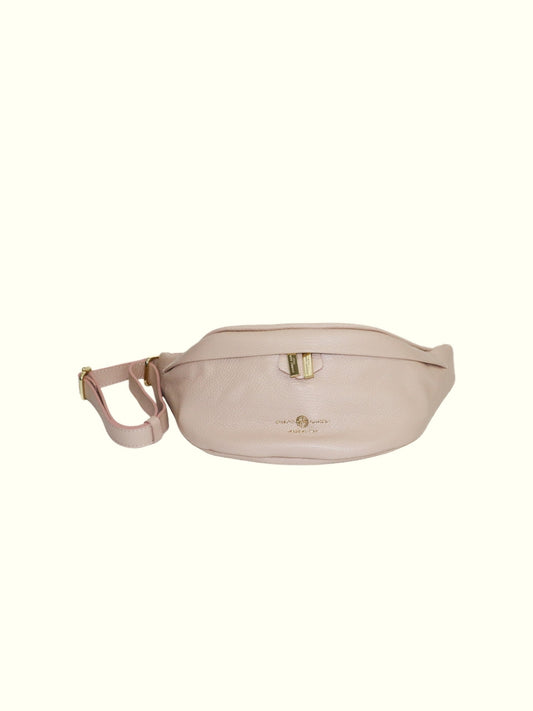 Madelein Pink Italian Leather Waist bag
