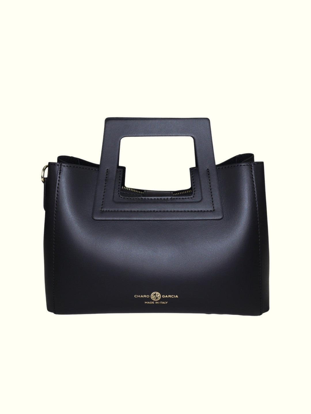 Katherine Black Italian Leather Tote Bag
